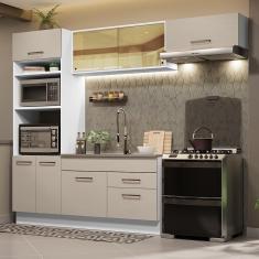 Imagem de Armário De Cozinha Completa 270cm Branco/crema Agata Madesa 04 Branco/crema