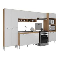 Imagem de Armário de Cozinha Modulada com Gabinete de Pia 5 Pçs Paris Multimóveis Mp2222 Rustic/branco