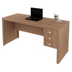 Imagem de Mesa Com 03 Gavetas Para Home Office Me4113 Amendoa  Tecno Mobili