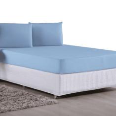 Imagem de Jogo De Lençol Queen 3 Peças Malha 100% Algodão (Azul Bebê)