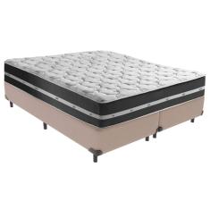 Imagem de Cama Box King Preto com Base Bege Classic Anjos