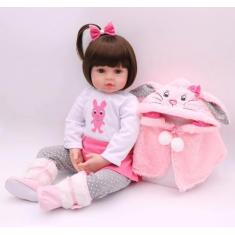 Imagem de Brinquedo Boneca Bebe Reborn 47cm E Casaquinho De Frio - Npk Collectio