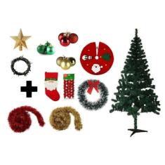 Imagem de Árvore De Natal Decorada 2,10cm 450 Galhos Com 11 Itens