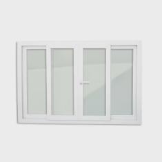 Imagem de Janela de pvc 120x240cm 4 Folhas com Vidro Liso e Cremona itec Brimak