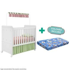 Imagem de Berço Americano Bambino com Colchão Fiorello Branco Brilho
