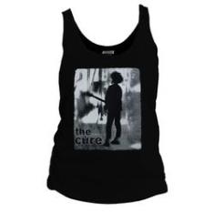 Imagem de Camiseta regata feminina 100% algodão DASANTIGAS estampa The Cure em serigrafia.