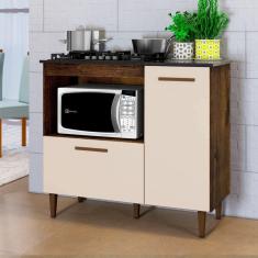 Imagem de Balcão para Cooktop 4 Bocas 2 Portas Zurique Ypê/Off White