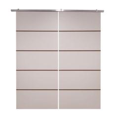 Imagem de Porta Dupla Branco Prime Frisada Kit Alumínio F03 - 210x180