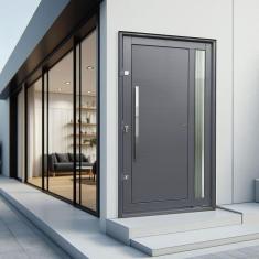 Imagem de Porta Pivotante Lambril Visione com Puxador Lado Esquerdo Elite 240cmx130cm Cinza
