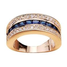 Imagem de MuYiYi11 Anel de dedo de noivado, anel de dedo de noivado com strass brilhante unissex fashion