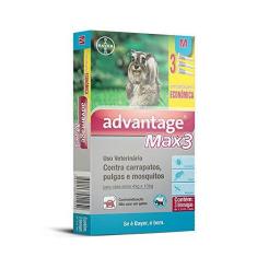 Imagem de Antipulgas Advantage Max3 Bayer para Cães de 4kg até 10kg - 3 Bisnagas de 1ml