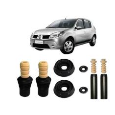 Imagem de 4 Kit Coxim Amortecedor Dianteiro Traseiro Sandero 07 08 09