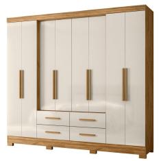 Imagem de Guarda Roupa Casal San Lorenzo 8 Portas Freijó Off White Moval