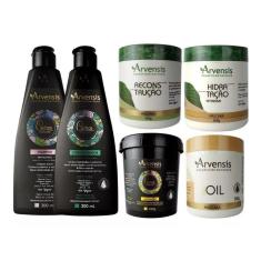Imagem de Kit Arvensis Cachos Tec Oil Hidratação Reconstrução 6 Itens
