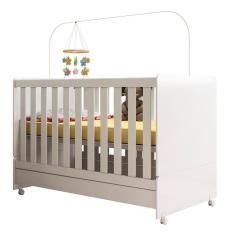 Imagem de Berço Mini Cama Infantil Encanto 2 Em 1 Com Rodízios Branco - Abmaza