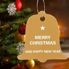 Imagem de Árvore de Natal Pendurado Decoração Etiqueta Artesanato 100pcs Cartão de (Sino)