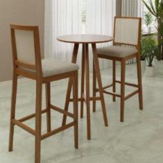 Imagem de Kit Mesa Bistrô com 2 Banquetas Sila Mel