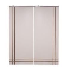 Imagem de Porta Dupla Branco Prime Frisada Kit Alumínio F06 - 210x140