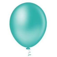 Imagem de Bexiga Balões Liso Redondo Nº 7 Azul Tiffany - 50 Unid