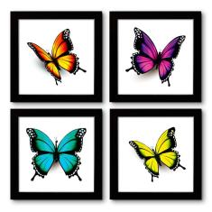 Imagem de Quadro Decorativo Composê 40X40 Cm Borboletas