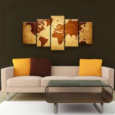 Imagem de Quadro Decorativo Mapa Mundi Globo Hd 129x61 Quarto Sala