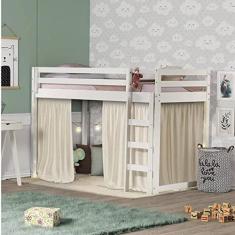 Imagem de Cama Infantil Prime Alta Ii com Tenda Casatema Branco/creme