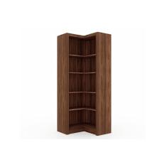 Imagem de Guarda Roupa Closet de Quarto Canto Oblíquo ME4132 c/ 4 Prateleiras Aberto s/ Portas Nogal - Tecno Mobili