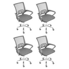 Imagem de Kit 4 Cadeiras para Escritório Diretor Tok Preto