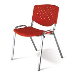 Imagem de Cadeira Empilhável Linha Polipropileno Atenas Vermelho