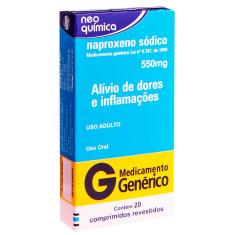Imagem de Naproxeno Sódico 550mg Neo Química com 20 comprimidos 20 Comprimidos Revestidos