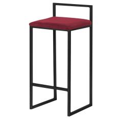 Imagem de Banqueta Decorativa Selena Base  Suede Bordô - Gran Belo