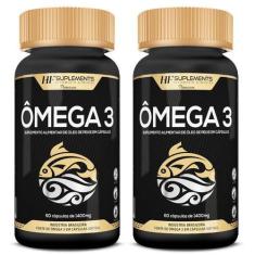 Imagem de 2X Omega 3 Oleo De Peixe Premium 60Caps 1400Mg Hf Suplements