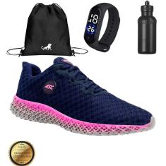 Imagem de Tênis Unissex Kit Academia Flexível Caminhada + Relógio Led + Mochila + Garrafa d'água-Unissex