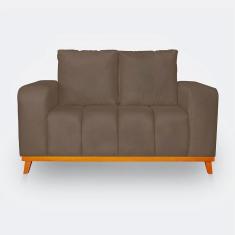Imagem de Sofá 2 Lugares Memphis Ultra Conforto Em Madeira Maciça E Suede - Lh Decor Cor Capuccino