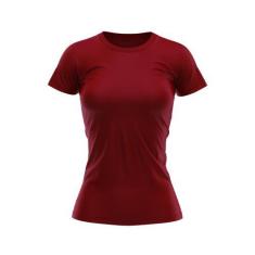 Imagem de Camiseta Babylook Feminina Lisa DryFit Uv Verão Vinho - Fantasia Bras,