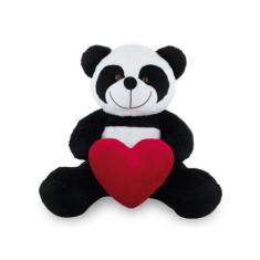 Imagem de Urso de Pelúcia Panda Coração 20cm Anti-alérgico - Toybrink