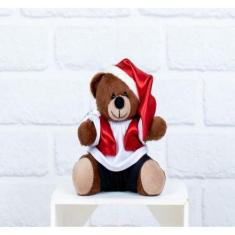 Imagem de URSO DE PELUCIA NATAL - COLETE PADRÃO TEDDE 12cm - CKD CONFECÇÕES, PEL