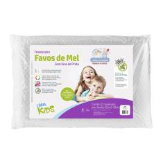 Imagem de Travesseiro Favo De Mel Kids Alt 10cm Lavável Com Íons De Prata Anti Bactericida Fibrasca
