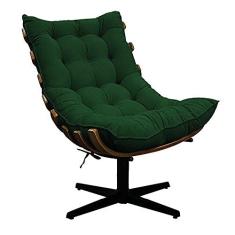 Imagem de Poltrona Decorativa Costela Base Giratória Suede Verde - Amarena Móveis