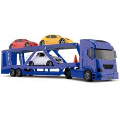 Imagem de Brinquedo Caminhão Cegonheira Carreta Grande C/ Carrinhos 6710 - Silma