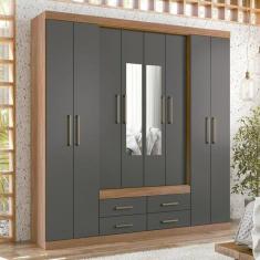 Imagem de Guarda Roupa Casal 8 Portas 4 Gavetas N poles Com Espelhos Ja