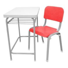 Imagem de Mesa Infantil Escolar Com Cadeira Wp Kids Reforçadas Lg Flex Vermelha