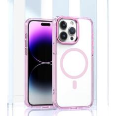 Imagem de Capa de telefone acrílico transparente para iphone 12 13 14 15 pro max 7 8 plus para xs xr capa de carga sem fio, rosa, para iphone xs