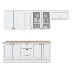 Imagem de Cozinha Modulada Nova York 6 Peças Branco Hp Com Tampo Calcare  Henn