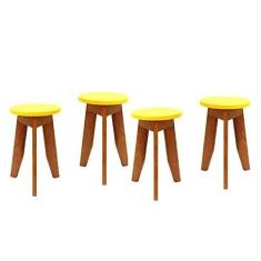 Imagem de Conjunto 4 Banquetas Colorido Suze Amarelo Estrada