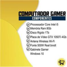 Imagem de Pc Gamer Completo Intel i5 4º Ger. GTX 1050TI 4GB 8GB Hd 1TB Wi-fi 24&quot;