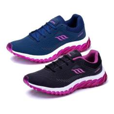 Imagem de Combo 2 Pares Tênis Feminino Esportivo Academia Caminhada - Olimpak
