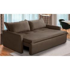 Imagem de Sofá Sem Caixa Retrátil E Reclinável 2,00M Com Molas Kiara Suede Marro