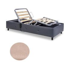 Imagem de Cama Solteiro Motorizada Prime Care Suéde Bege 100x209x44 - Pilati