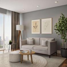 Imagem de Sofá 2 Lugares Benin Base de Madeira Linho Cotton Cru - Mobly